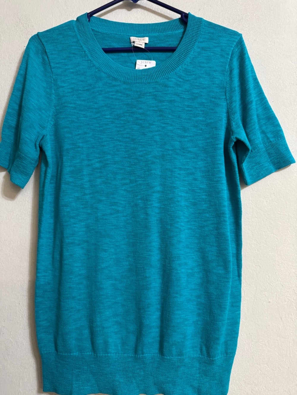 J. Crew Teal Short-Sleeve Knit Top Size M NWT